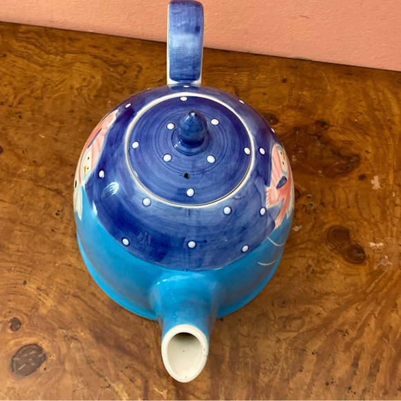 2002  Le Gourmet Chef Hand Painted Ice Skating Snowman Teapot - Picture 10 of 16